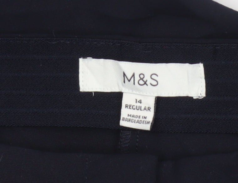 Marks and Spencer Women’s Black Trousers Size 14 Regular Polyester Blend