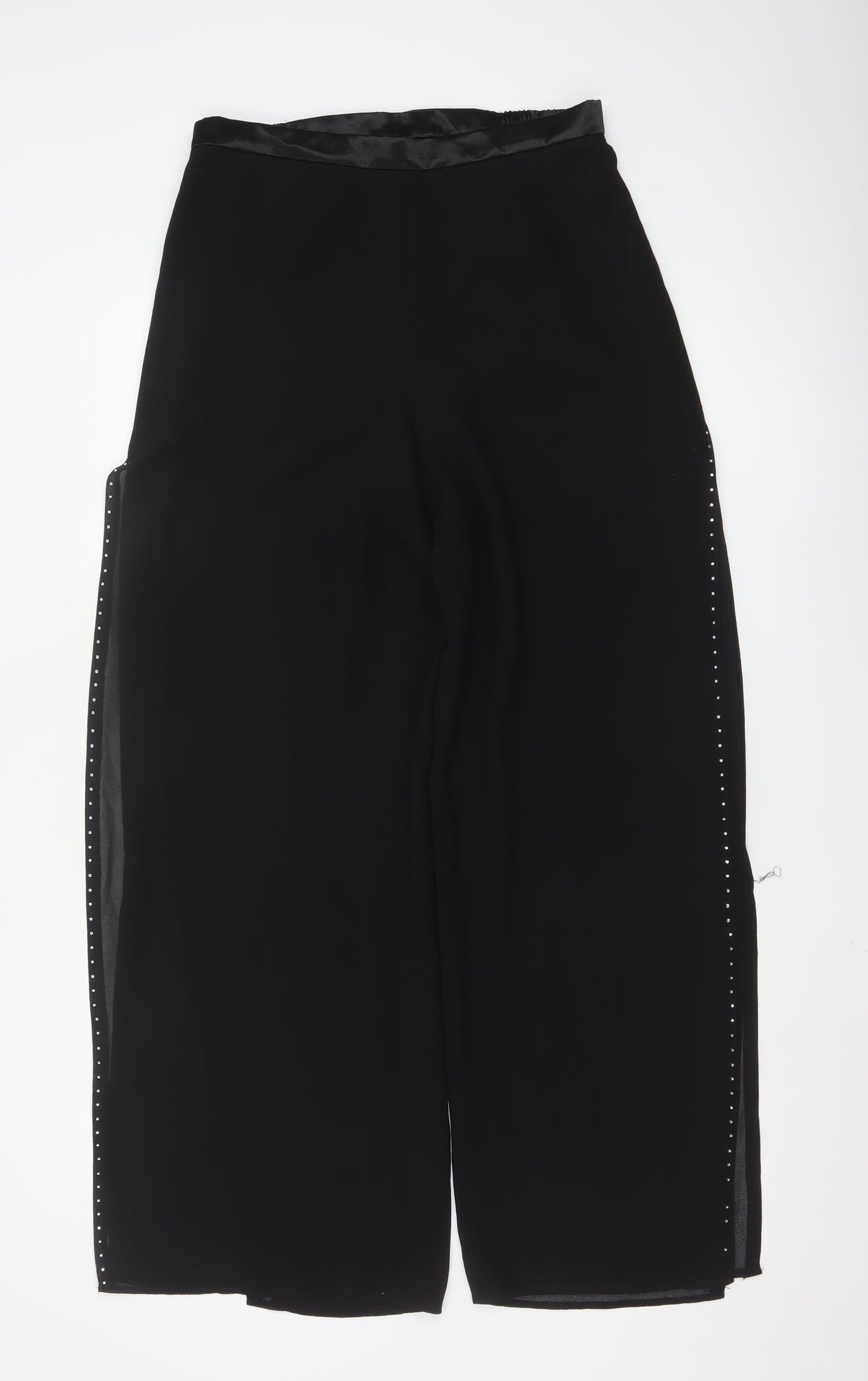Roman Originals Women Black Size 12 Wide-Leg Studded Trousers