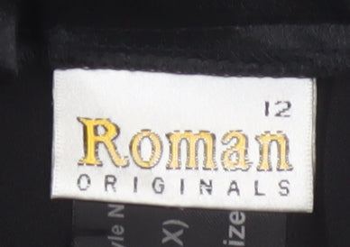 Roman Originals Women Black Size 12 Wide-Leg Studded Trousers