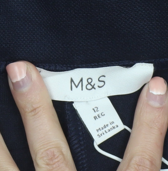 Marks and Spencer Women's Black Wide-Leg Trousers Size 12