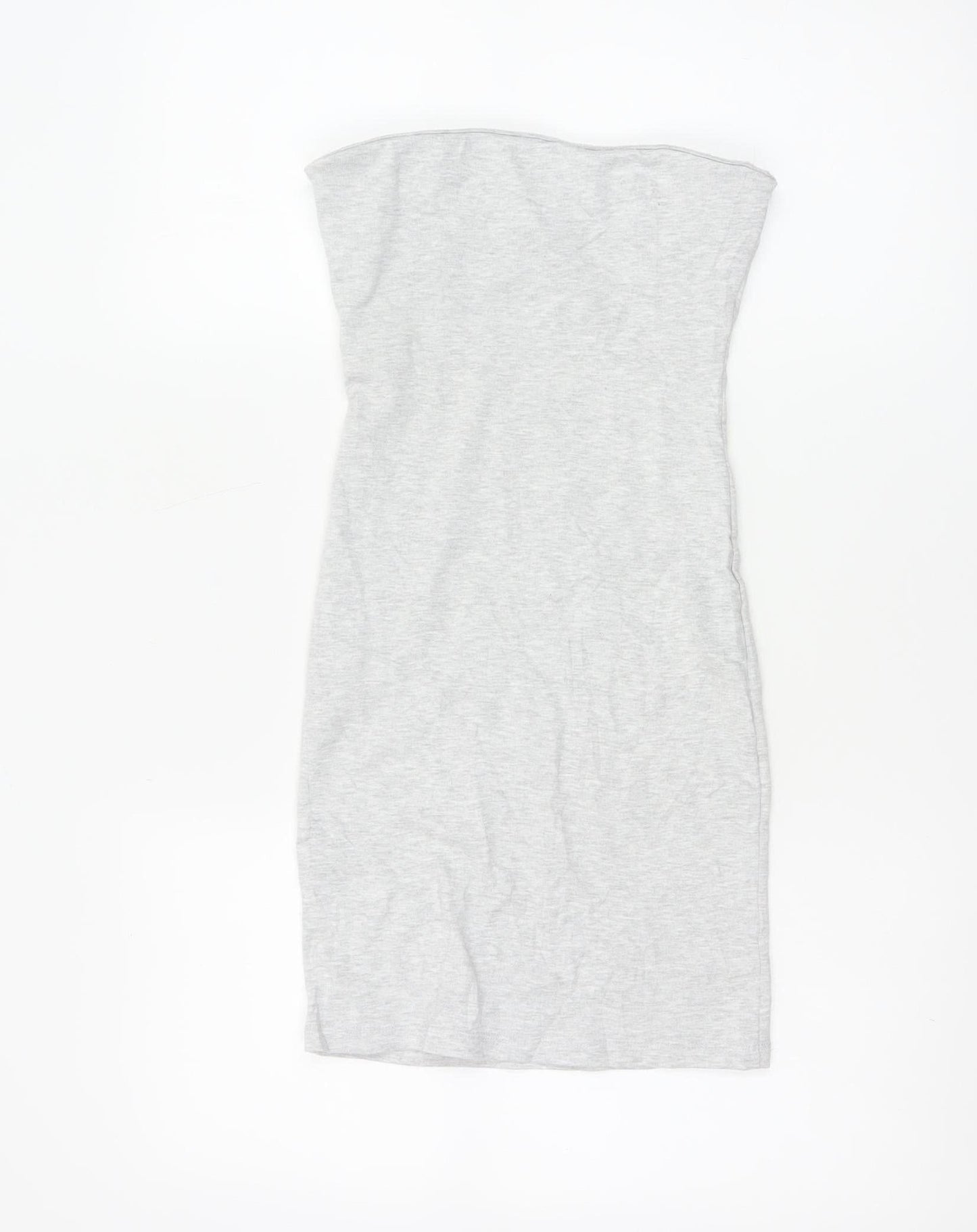 Bershka Women’s Grey Strapless Bodycon Knee Length Dress Size S