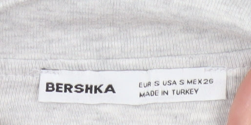 Bershka Women’s Grey Strapless Bodycon Knee Length Dress Size S