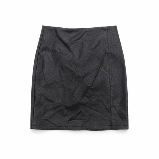 Topshop Women’s Black Faux Leather Pencil Skirt Size 4