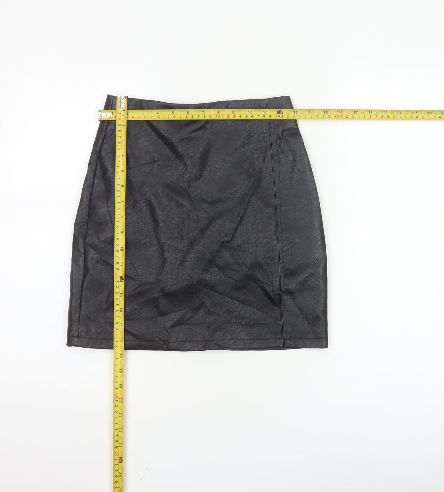 Topshop Women’s Black Faux Leather Pencil Skirt Size 4