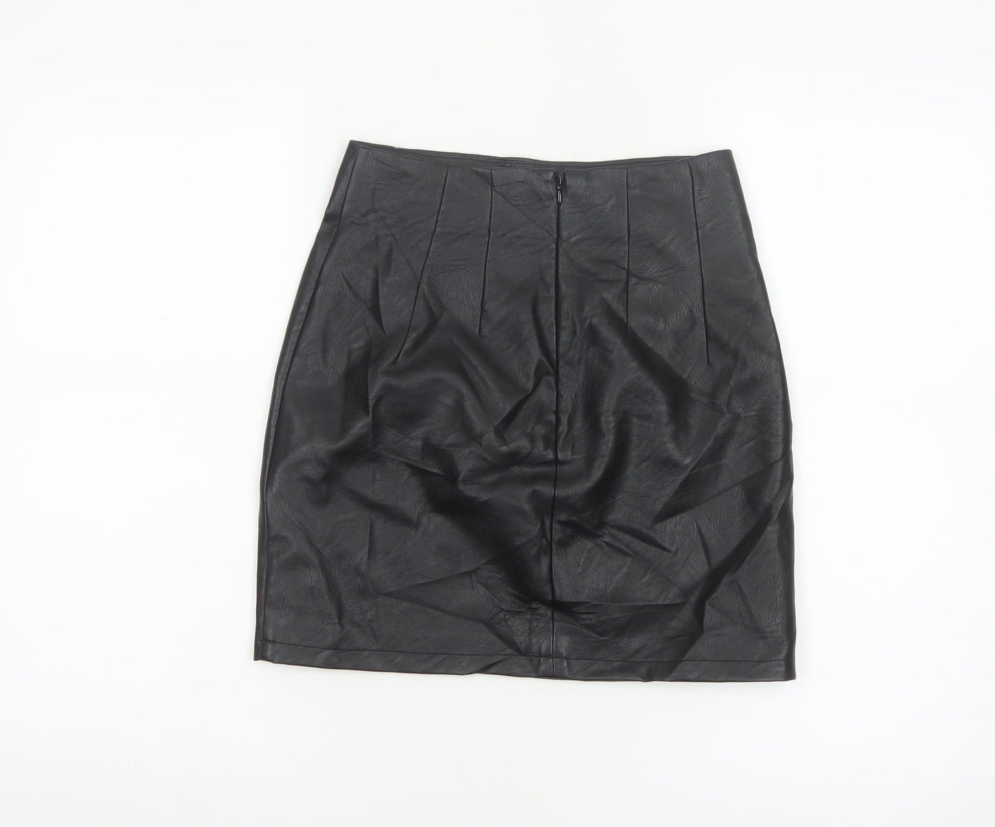 Topshop Women’s Black Faux Leather Pencil Skirt Size 4
