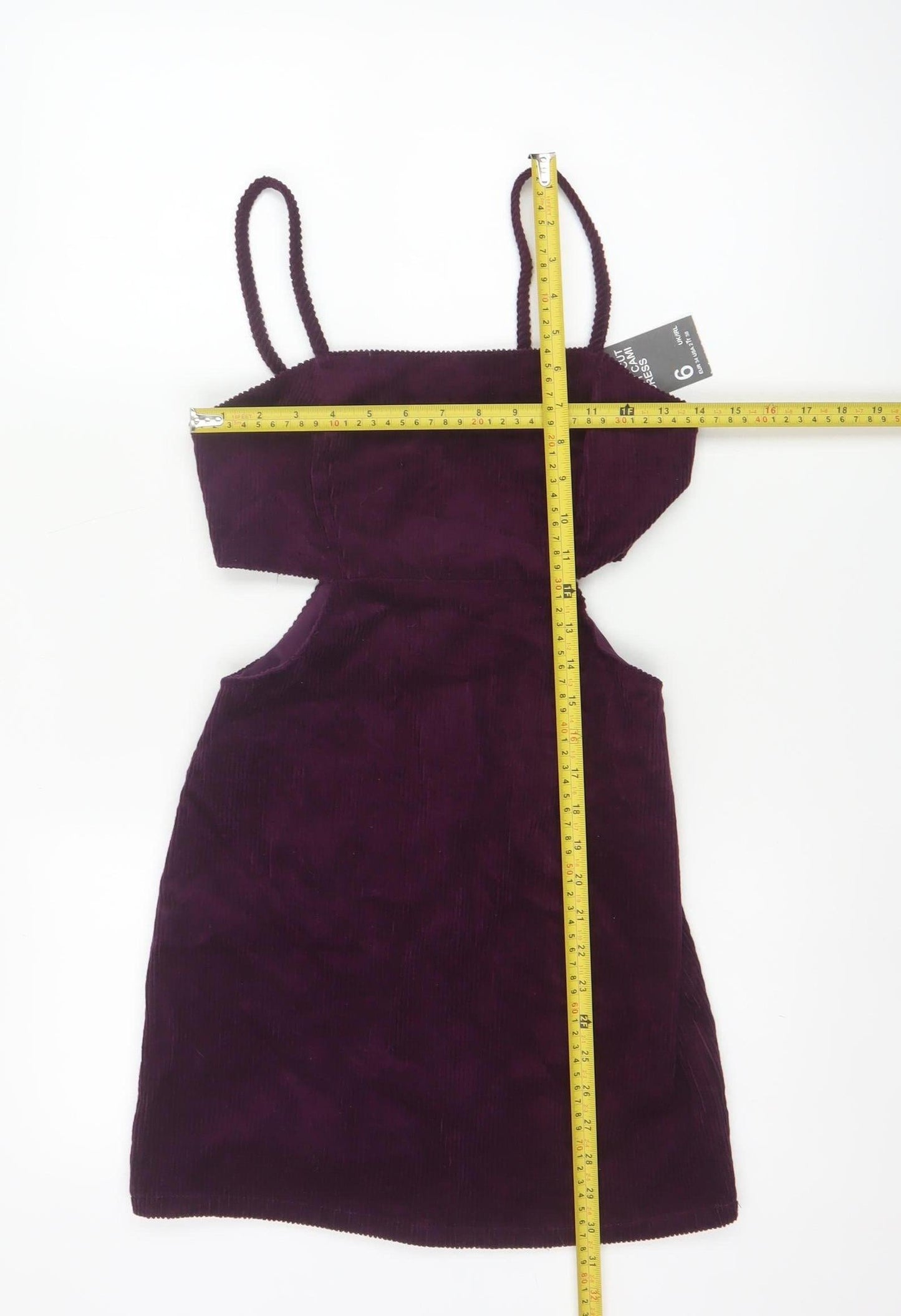 Denim Co Women Purple Bodycon Corduroy Cut Out Mini Dress Size 6