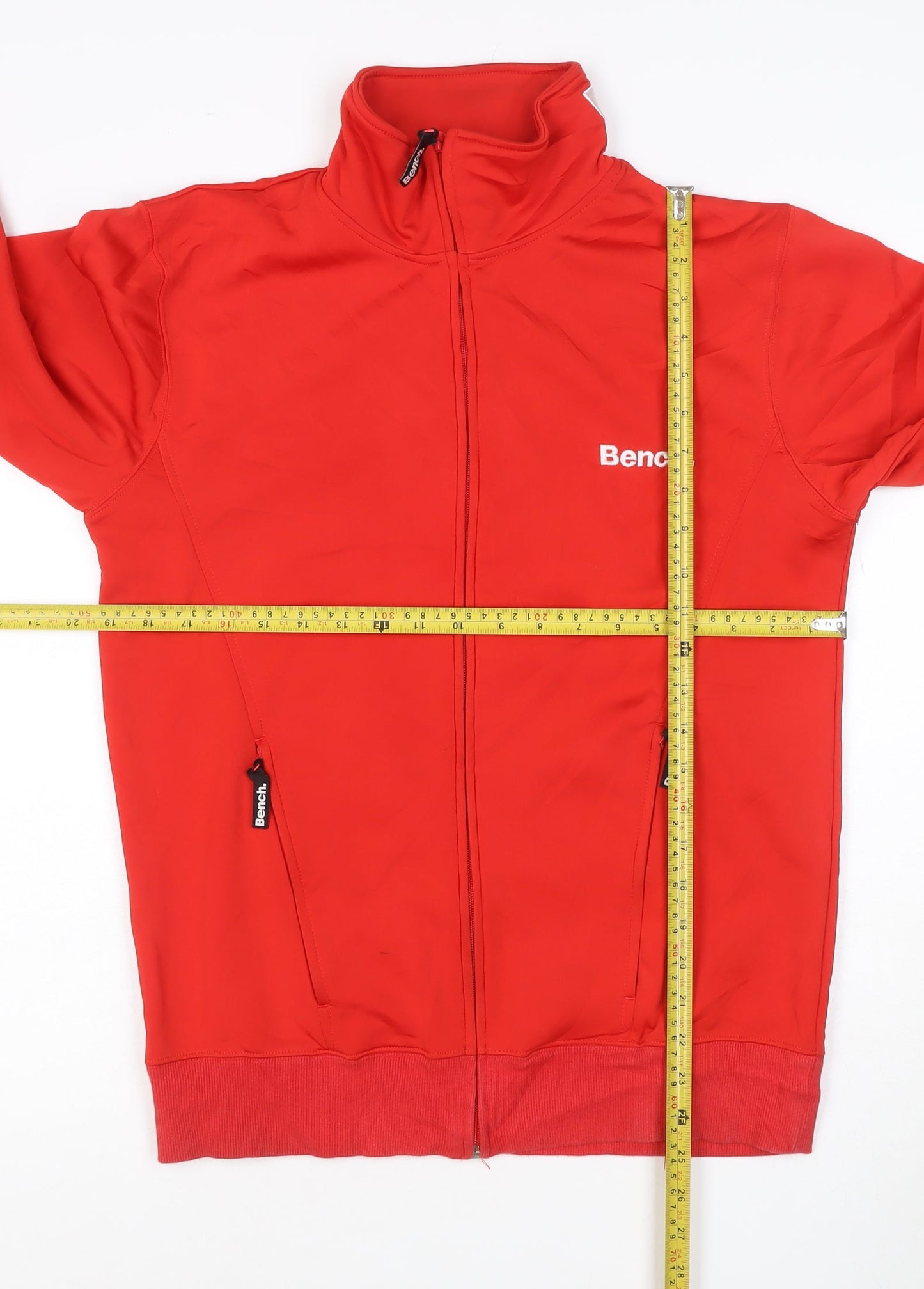 Bench Women Red Full Zip Hoodie Small Polyester Casual Jacket
