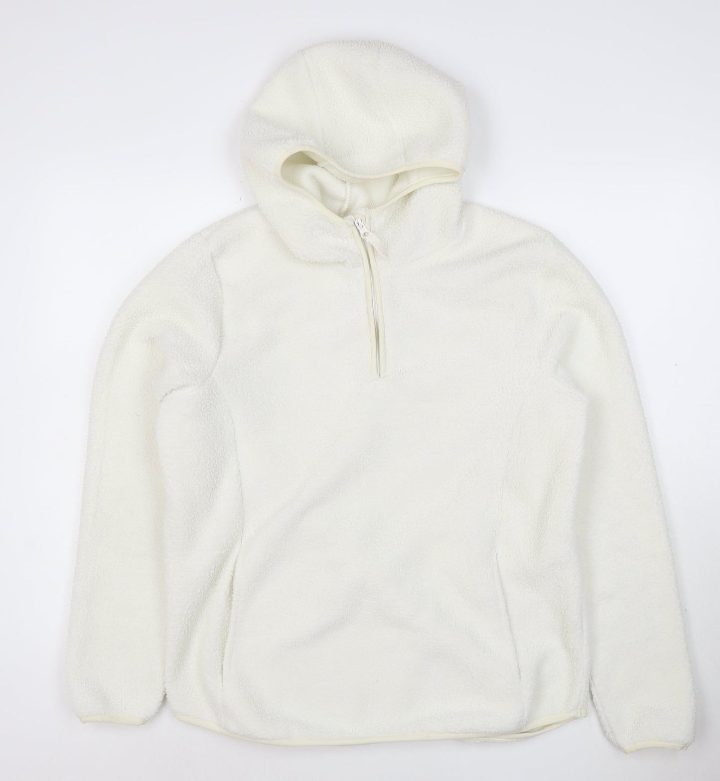 Mountain Warehouse Women’s White Fleece Hoodie UK 14 Recycled Fabric