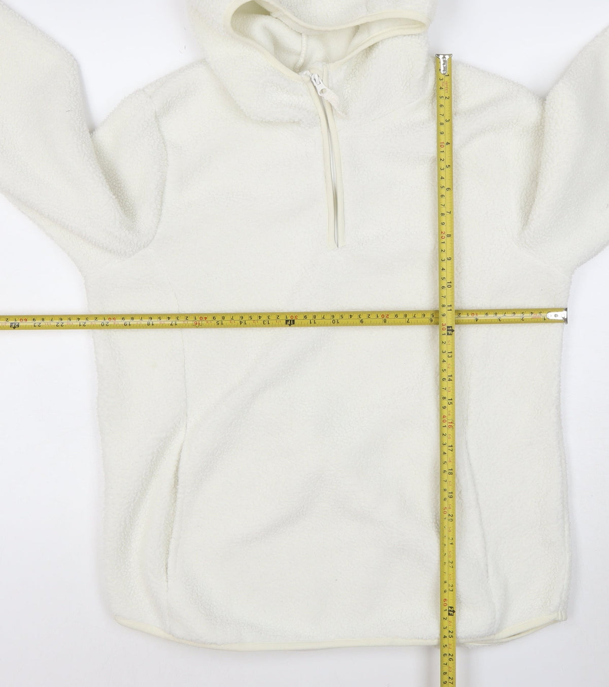 Mountain Warehouse Women’s White Fleece Hoodie UK 14 Recycled Fabric