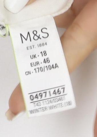 Marks and Spencer Ivory Women's Size 18 Button-Up Long Sleeve Shirt