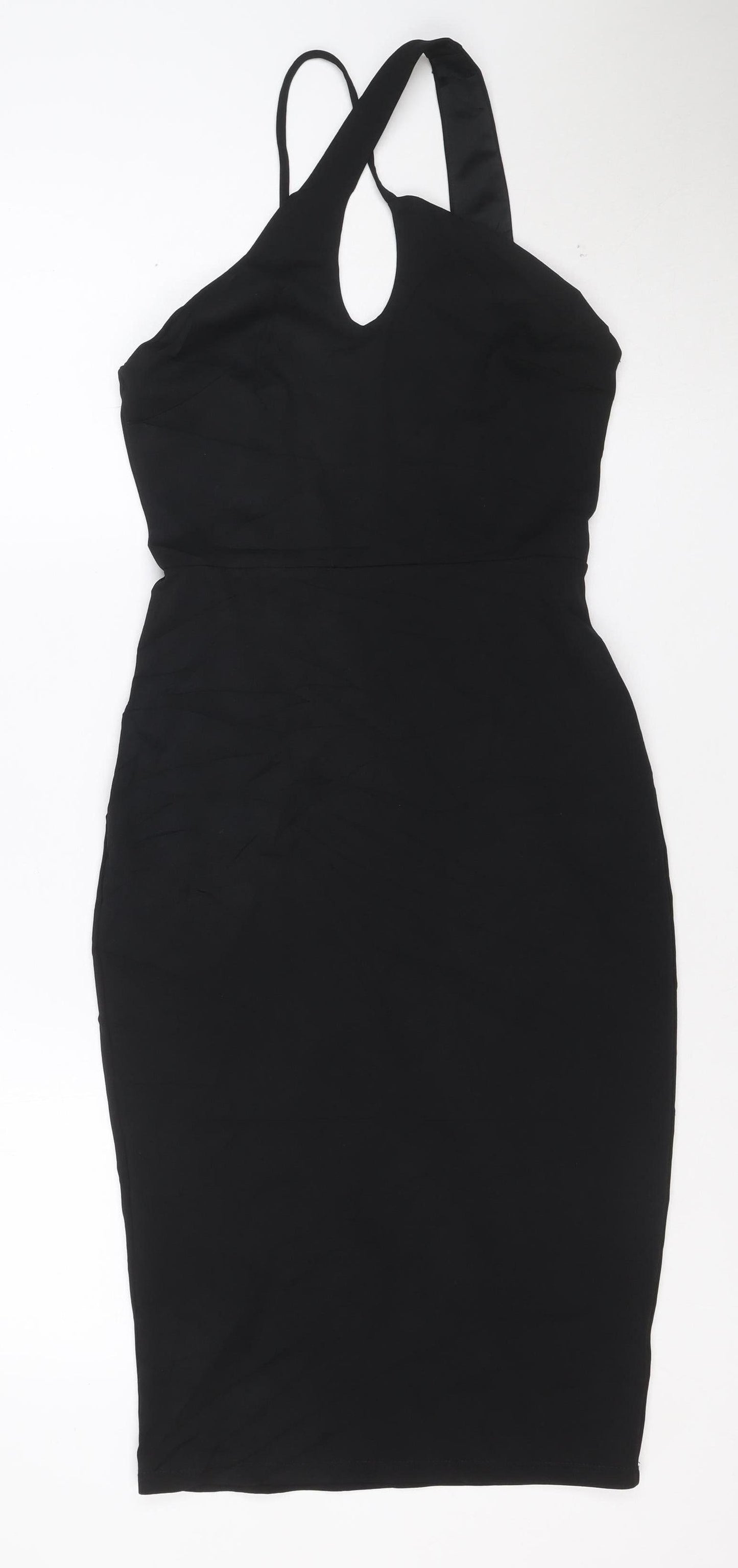 River Island Women Black Size 8 Bodycon Halter Cocktail Dress