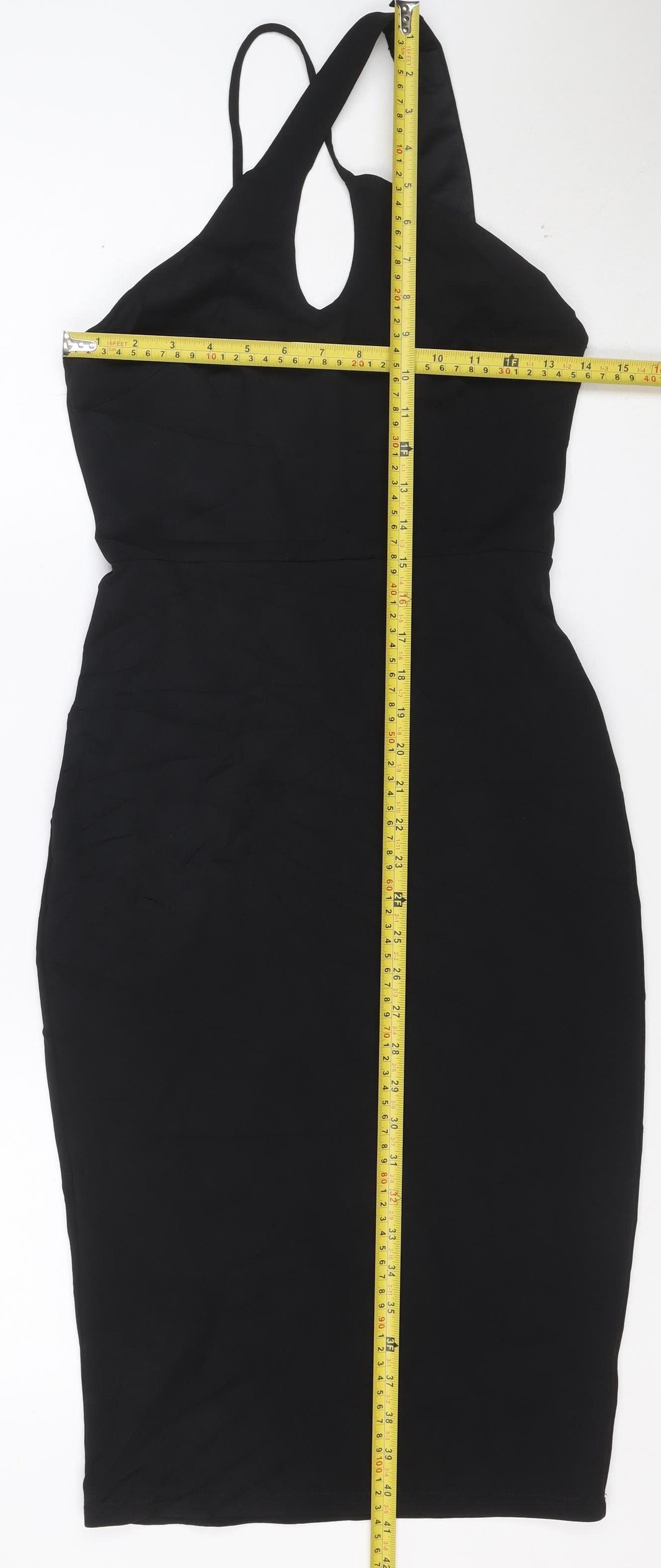River Island Women Black Size 8 Bodycon Halter Cocktail Dress