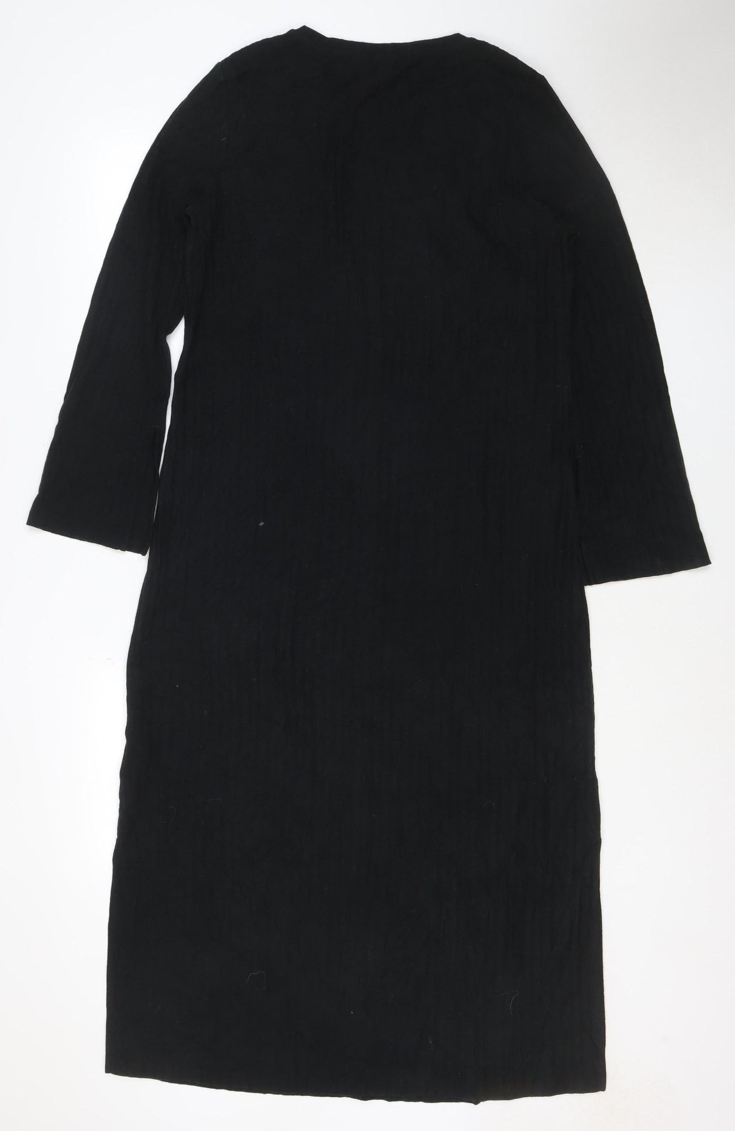 Marks and Spencer Womens Black Size 14 Shift Long Sleeve Dress