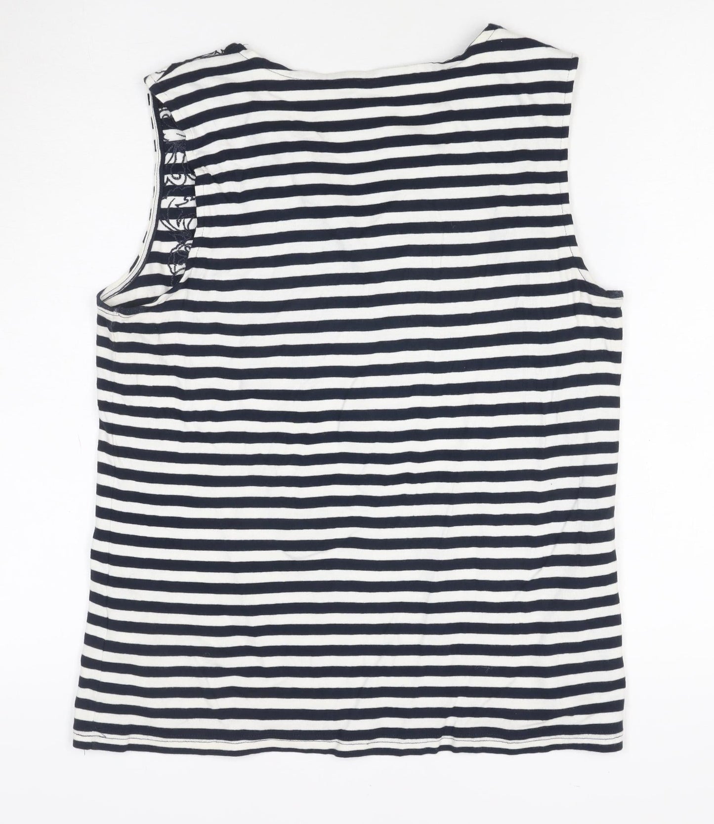 Maine New England Women's Blue Striped Cotton Sleeveless Tank Top Size 16
