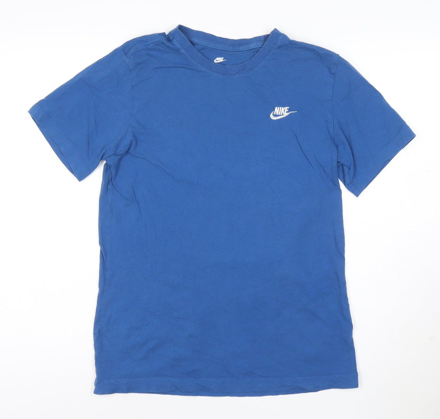Nike Men's Blue Cotton Crew Neck Short Sleeve T-Shirt Size S