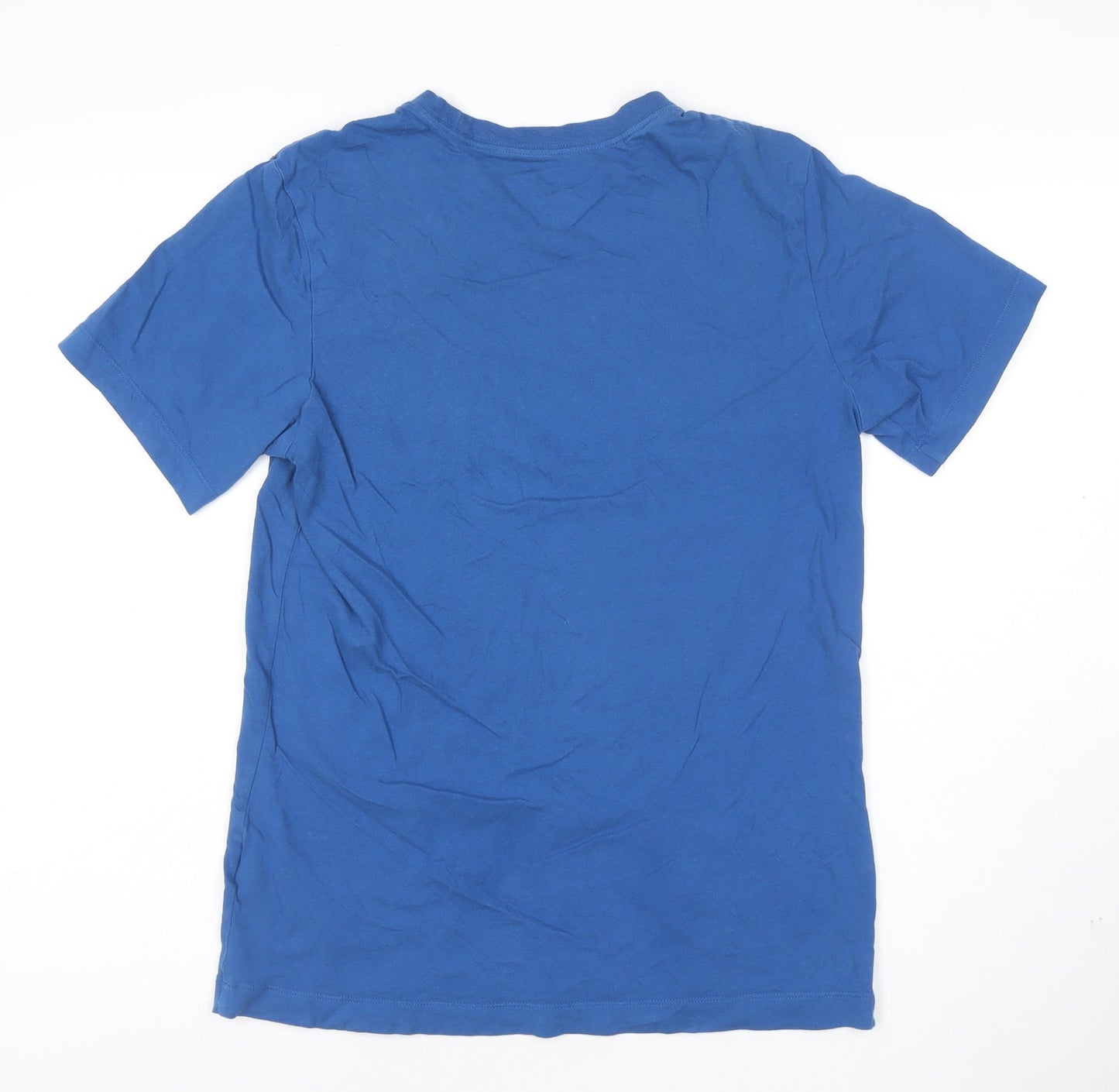 Nike Men's Blue Cotton Crew Neck Short Sleeve T-Shirt Size S