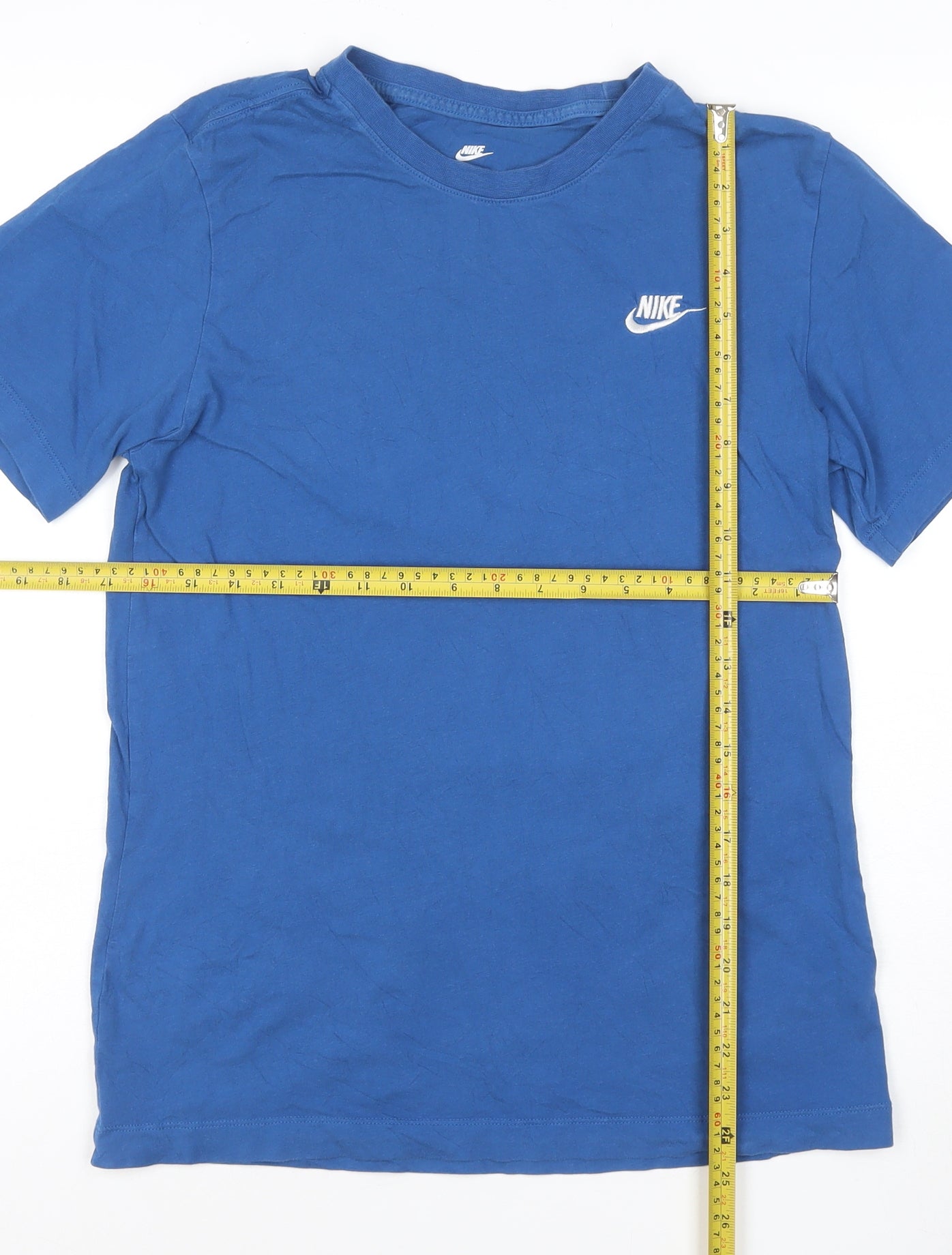 Nike Men's Blue Cotton Crew Neck Short Sleeve T-Shirt Size S
