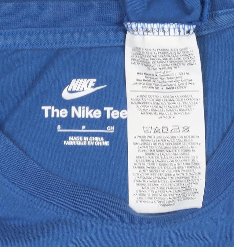 Nike Men's Blue Cotton Crew Neck Short Sleeve T-Shirt Size S