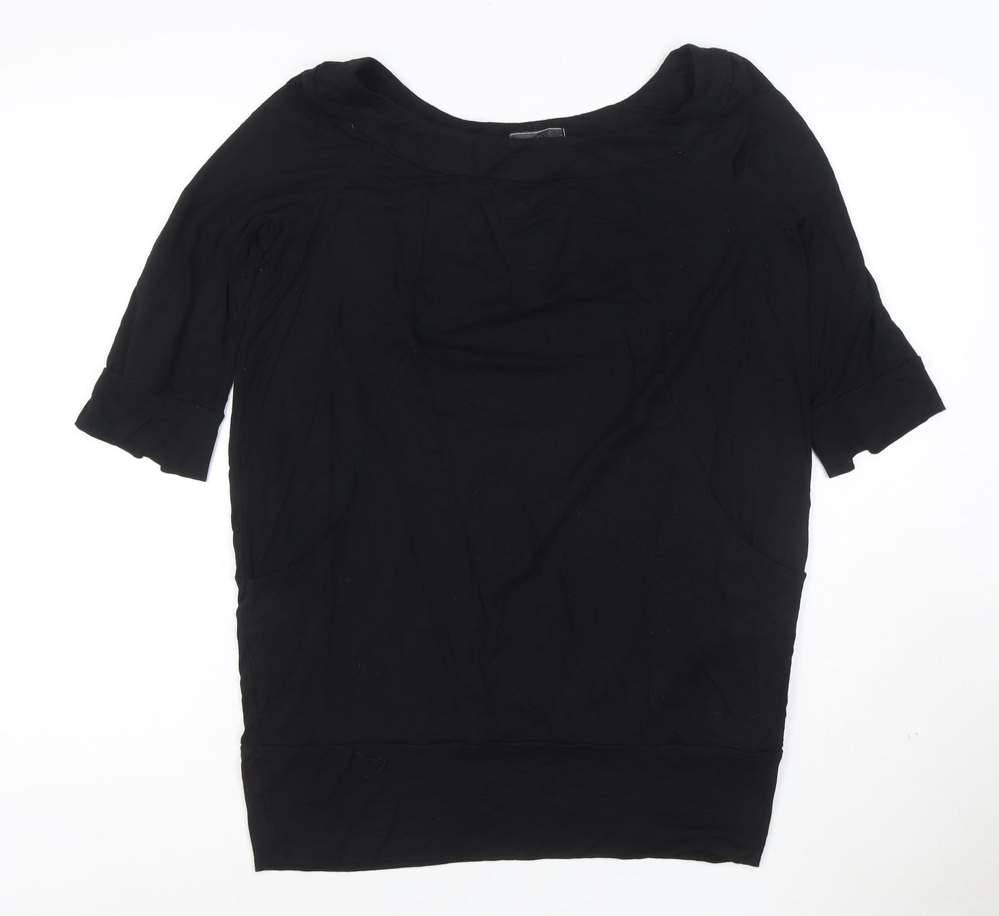 River Island Women's Black Size 10 Short Sleeve Jersey Top