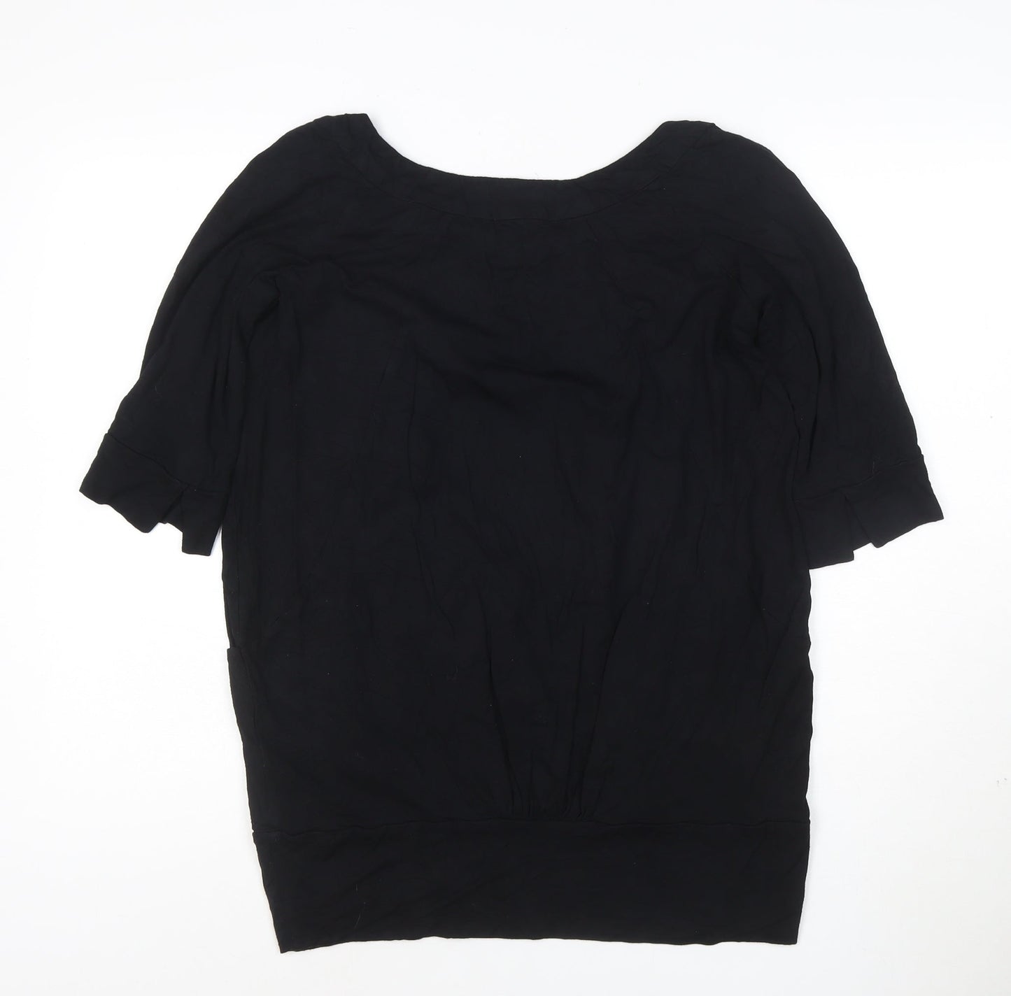 River Island Women's Black Size 10 Short Sleeve Jersey Top