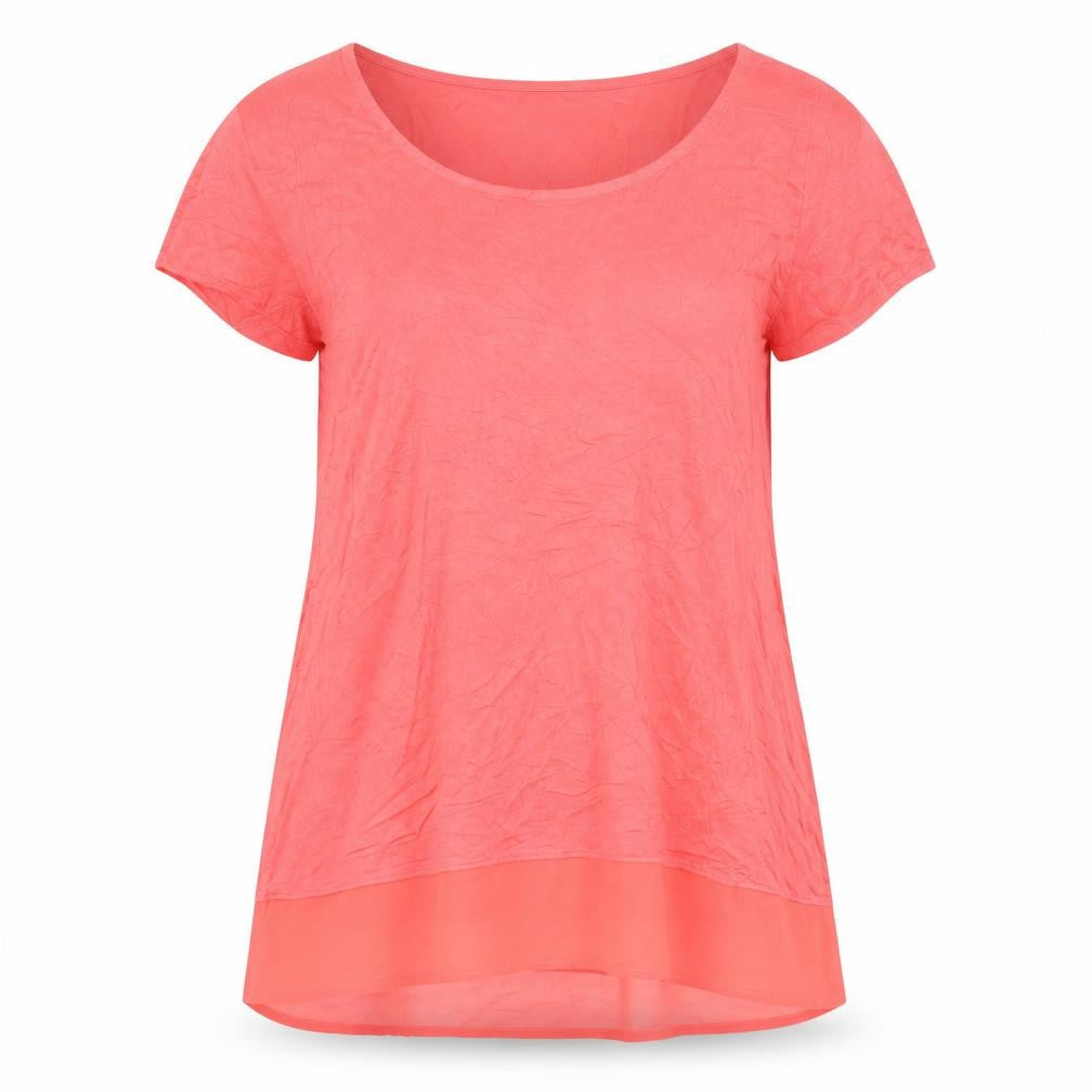 Marks & Spencer Womens Pink Size 14 Short Sleeve Scoop Neck Jersey Top