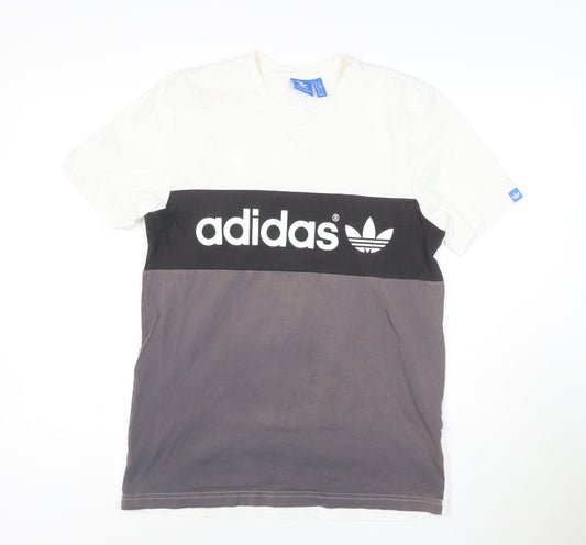 Adidas Men's Multicoloured Cotton Crew Neck Regular Fit T-Shirt M