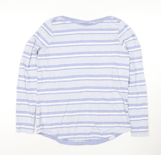 FatFace Women Blue Striped Long Sleeve Organic Cotton T-Shirt UK 10