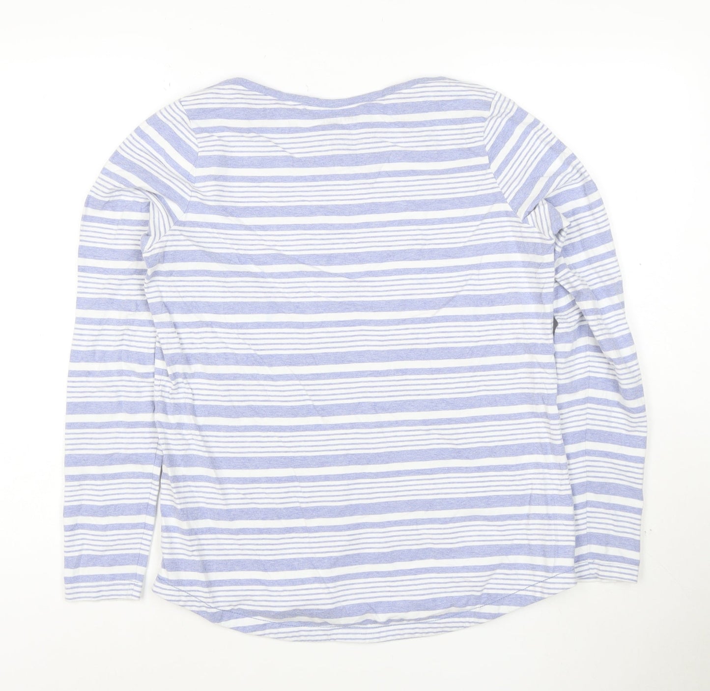 FatFace Women Blue Striped Long Sleeve Organic Cotton T-Shirt UK 10