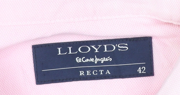 LLOYD'S El Corte Inglés Men's Pink Cotton Long Sleeve Shirt Size 42