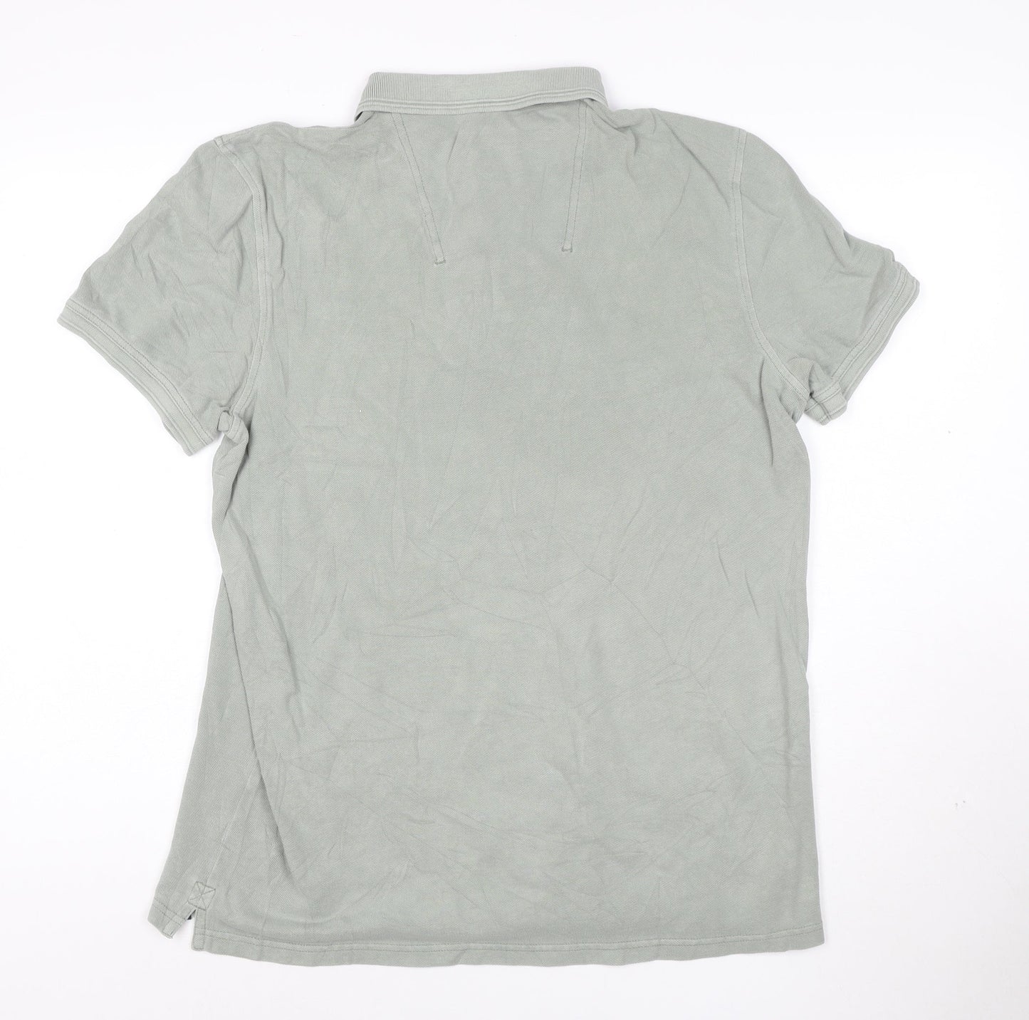 Garcia Men's Grey Cotton Polo Shirt Size L Short Sleeve Casual