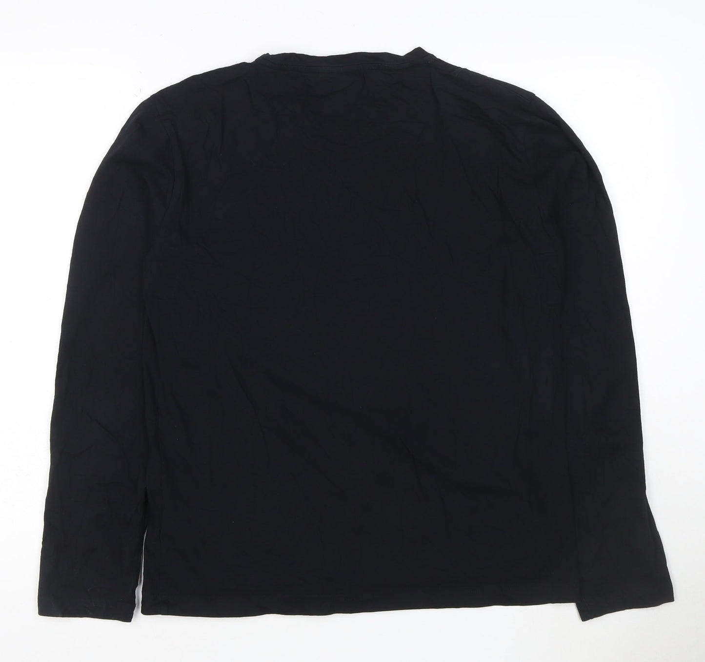 Calvin Klein Men Black Long Sleeve Cotton Logo T-Shirt M