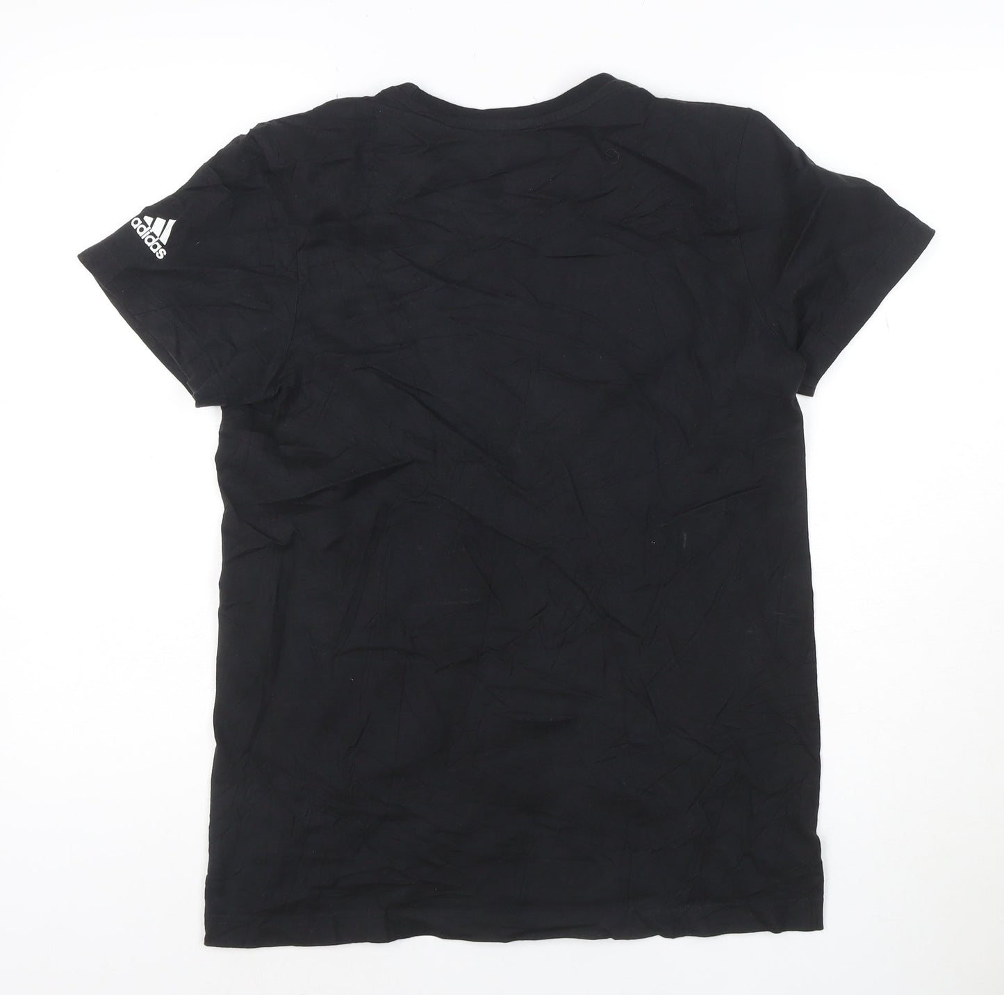 Adidas Womens Black Short Sleeve Basic Jersey T-Shirt Size S