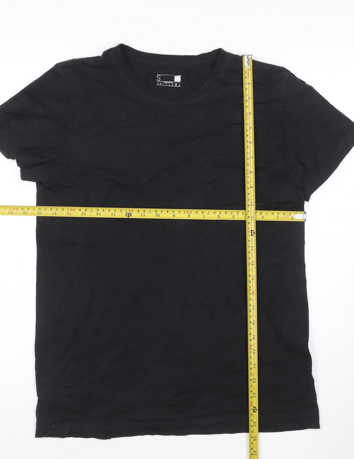 Adidas Womens Black Short Sleeve Basic Jersey T-Shirt Size S