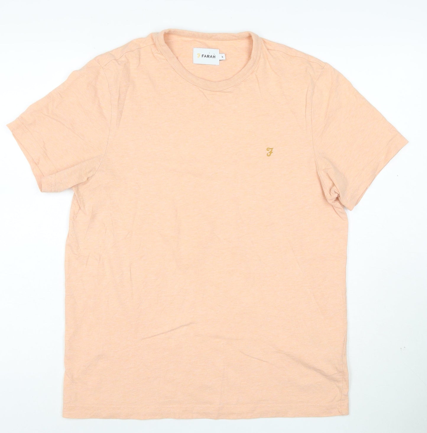 Farah Men’s Beige Cotton Crew Neck Short Sleeve T-Shirt M