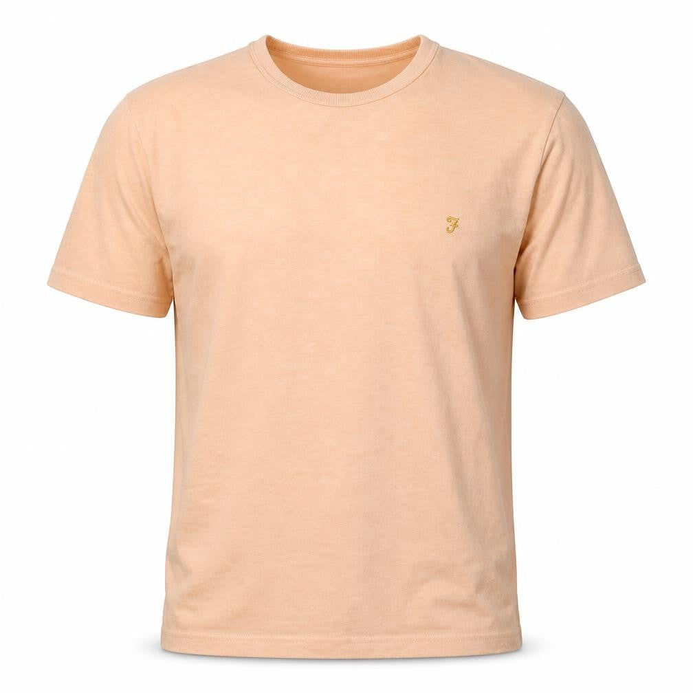 Farah Men’s Beige Cotton Crew Neck Short Sleeve T-Shirt M