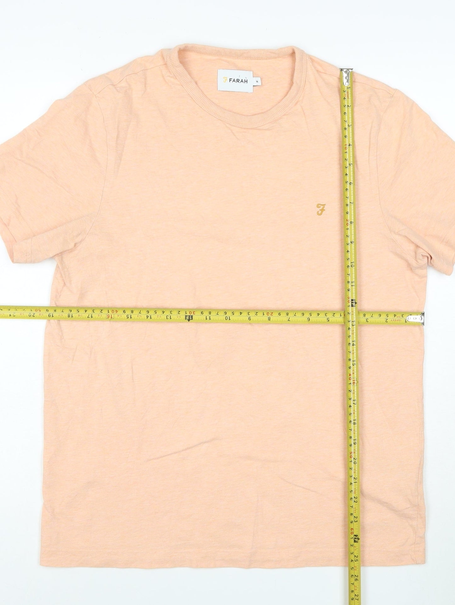 Farah Men’s Beige Cotton Crew Neck Short Sleeve T-Shirt M