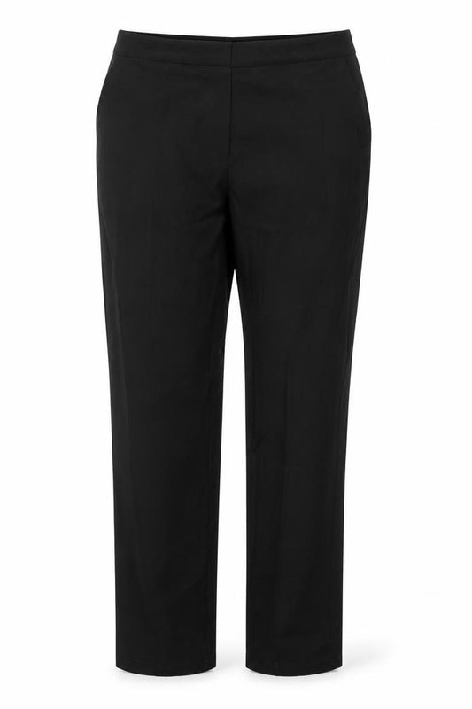 Marks and Spencer Women Black Size 14 Regular Viscose Blend Trousers