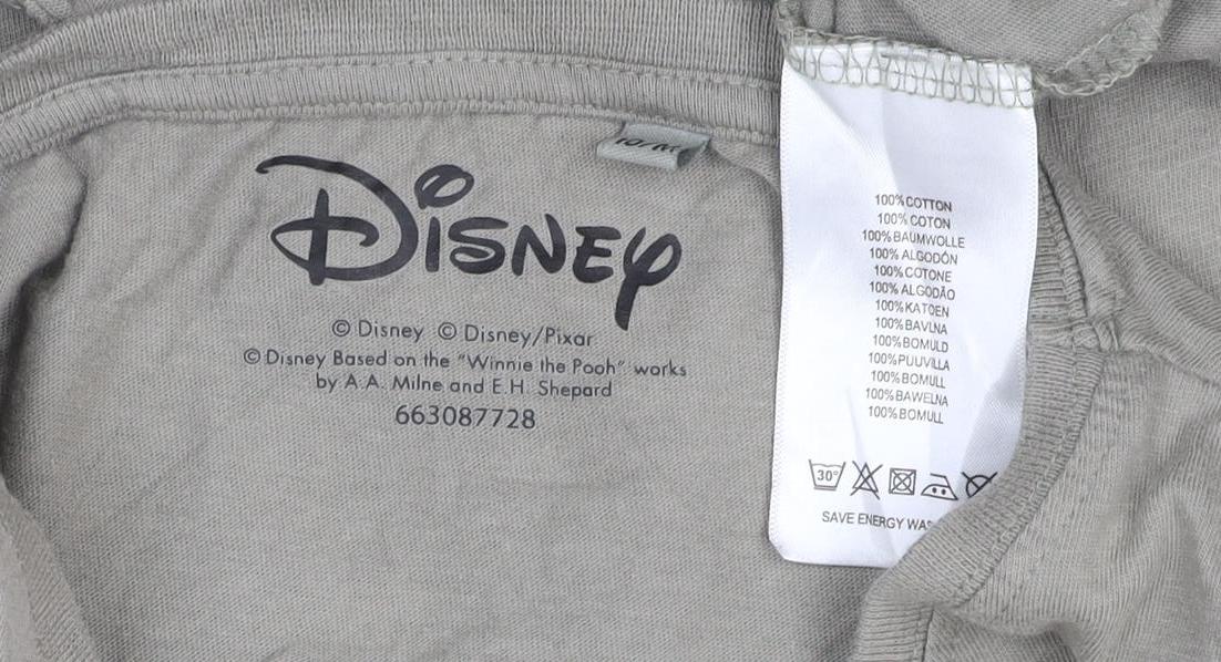 Disney Women’s Grey Pooh Bear T-Shirt Size M Cotton Crew Neck