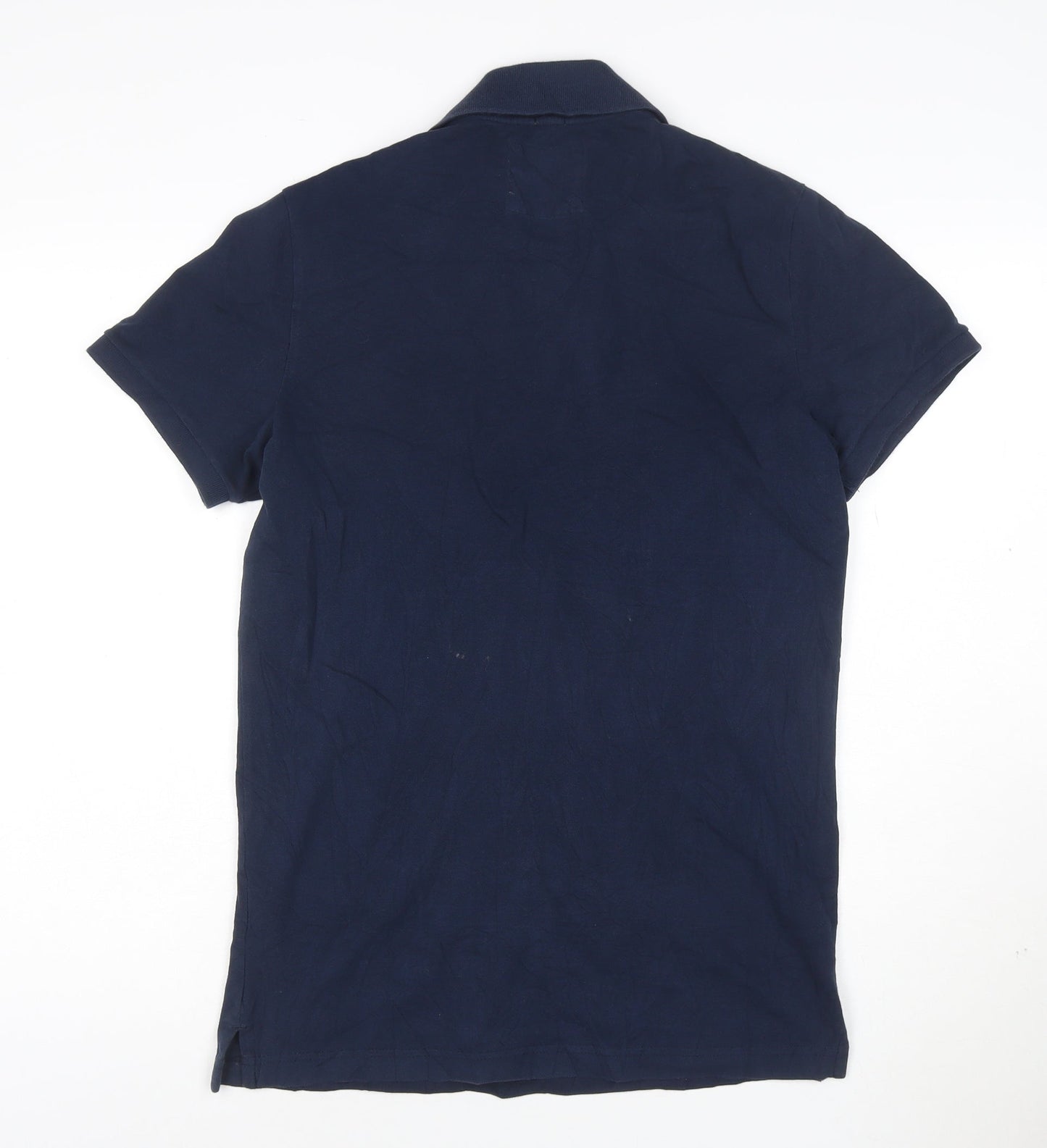 Hollister Men's Blue Epic Flex Stretch Slim Fit Polo Shirt M