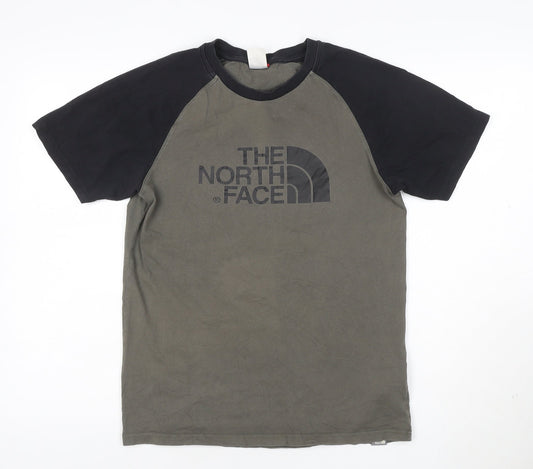 The North Face Men's Green Black Short Sleeve Cotton T-Shirt Size S