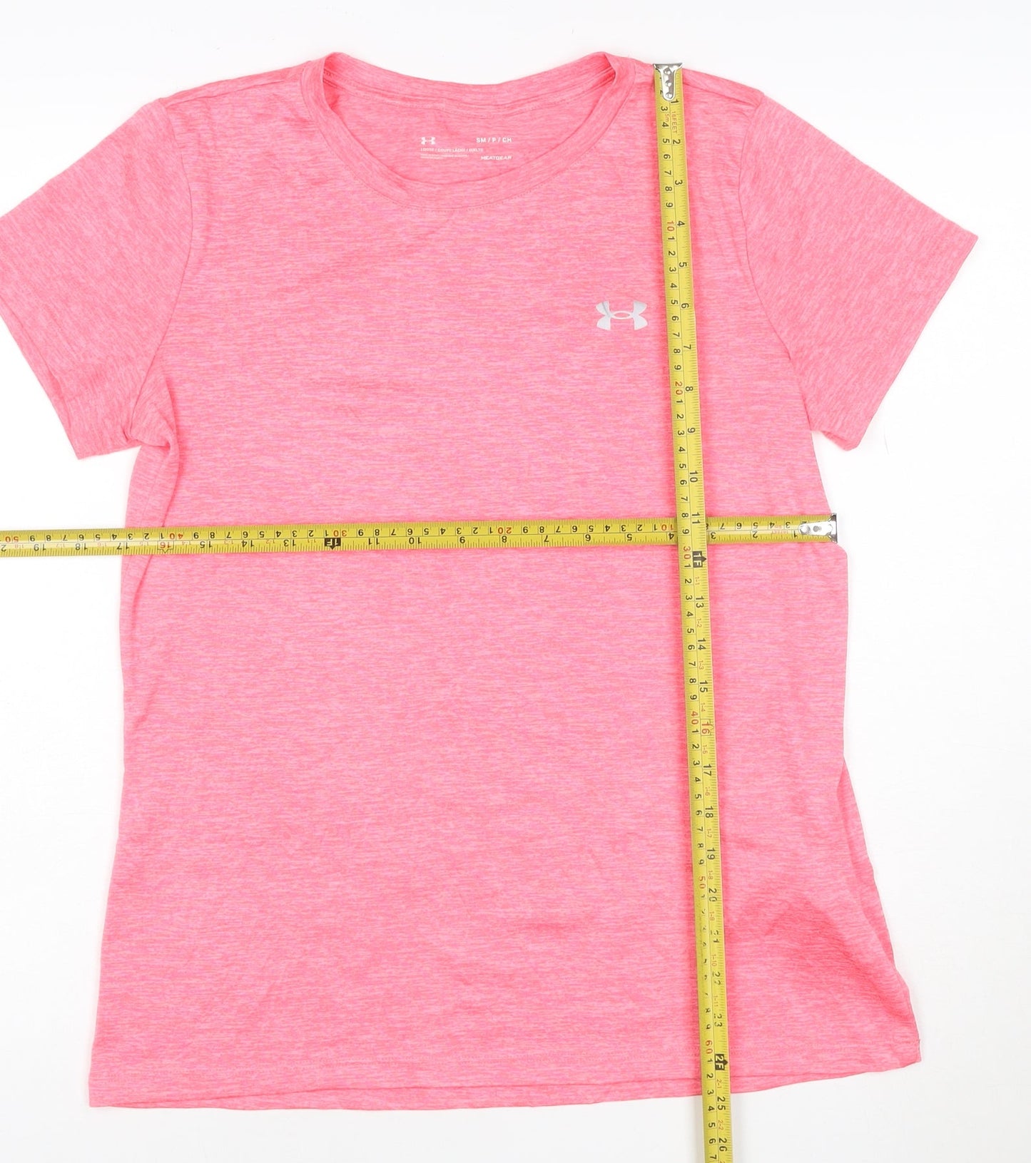 Under Armour Women Pink Loose HeatGear T-Shirt Size S
