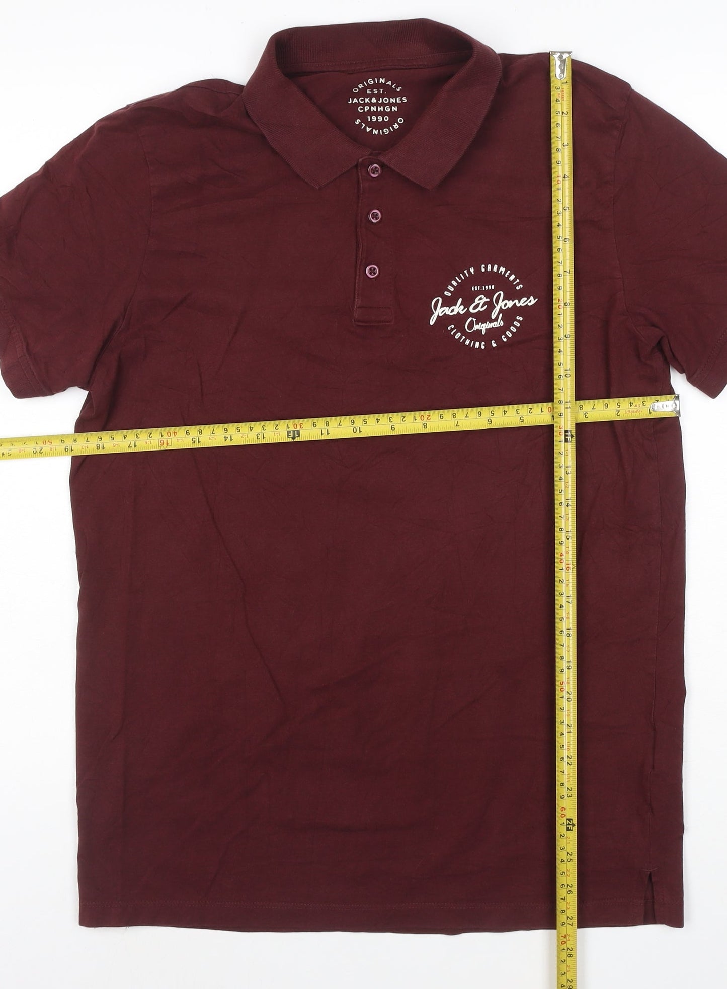 Jack & Jones Men's Brown Polo Shirt M 100% Cotton Casual Logo Top