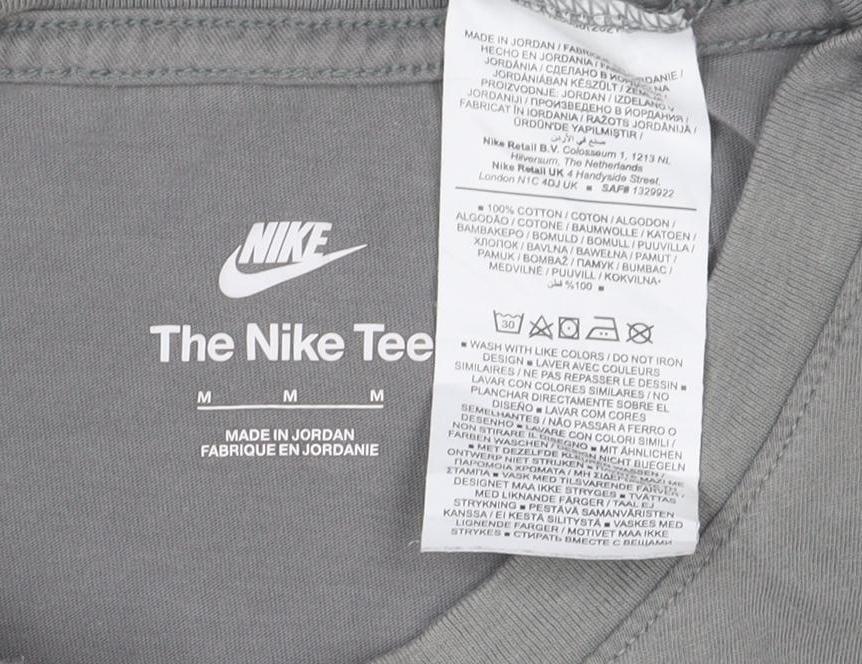 Nike Mens Grey Just Do It Graphic Short Sleeve Cotton T-Shirt M