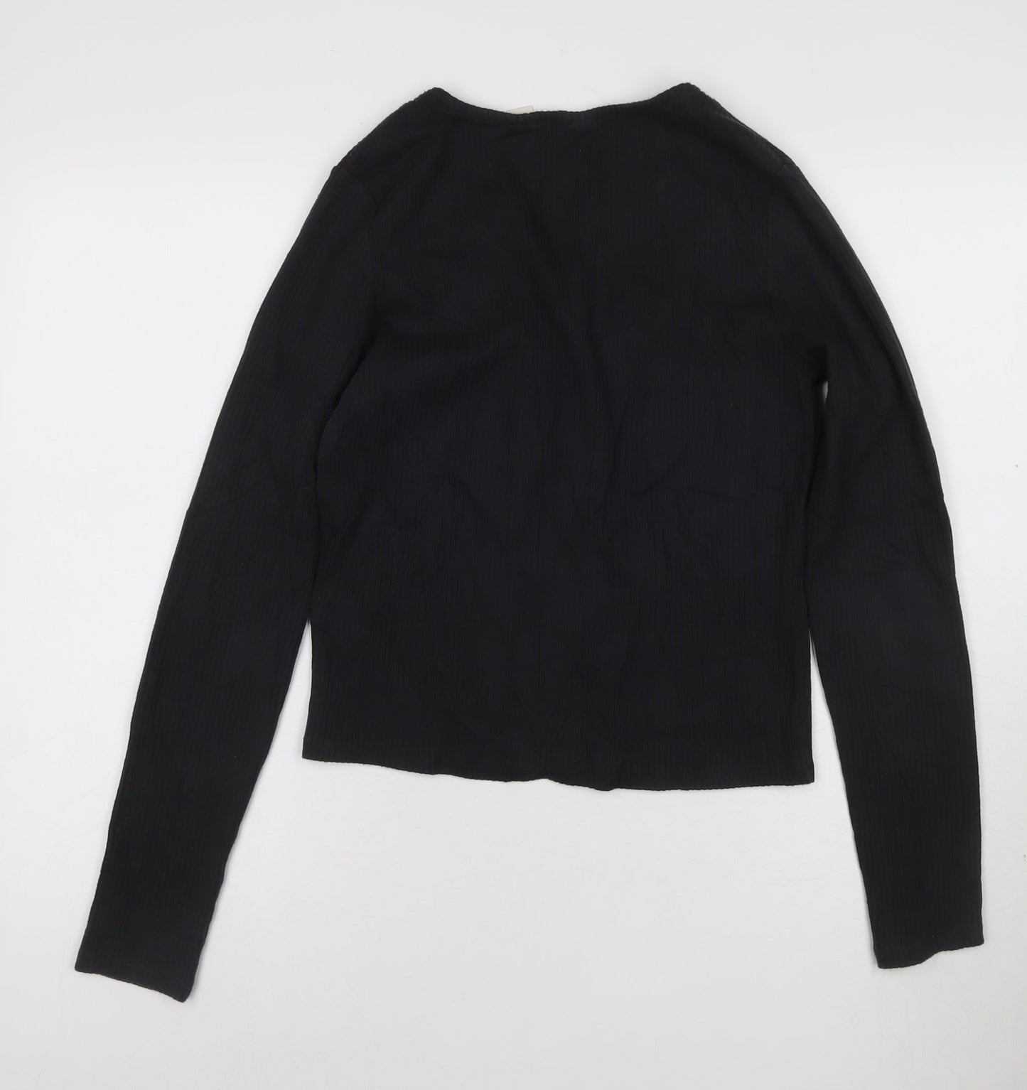 Levi's Women's Black V-Neck Long Sleeve Button-Up Top Size M