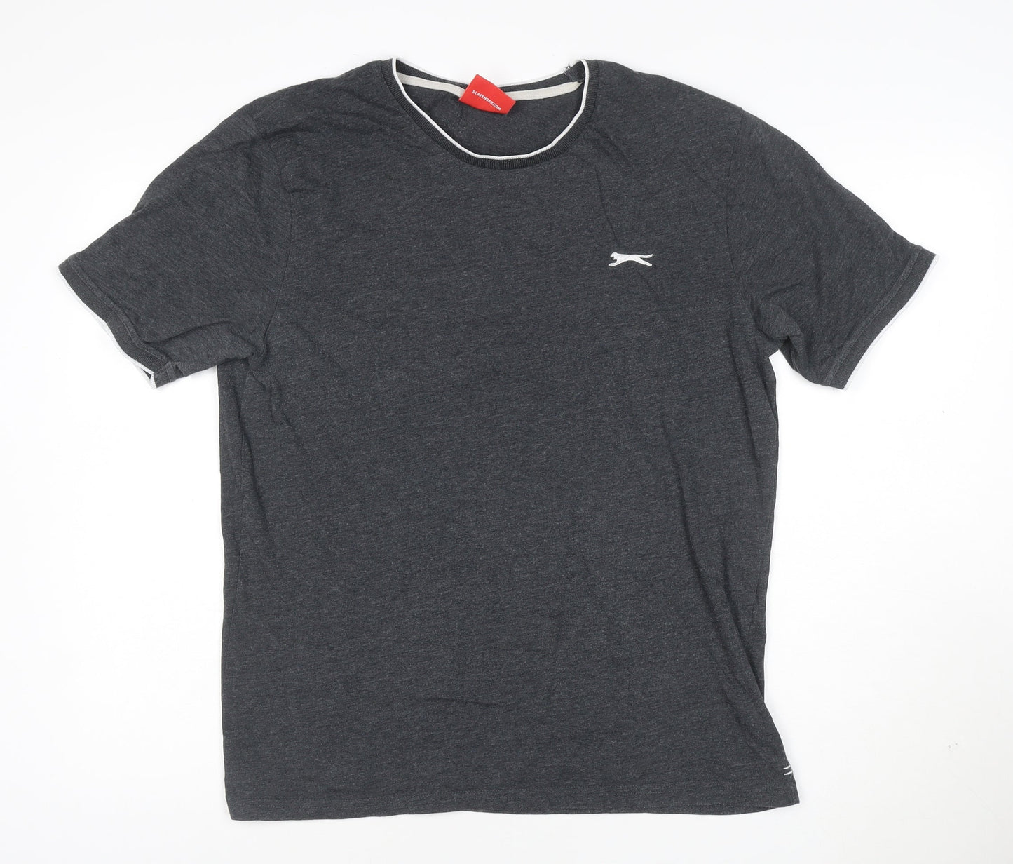Slazenger Men's Grey Short Sleeve Crew Neck T-Shirt Size M