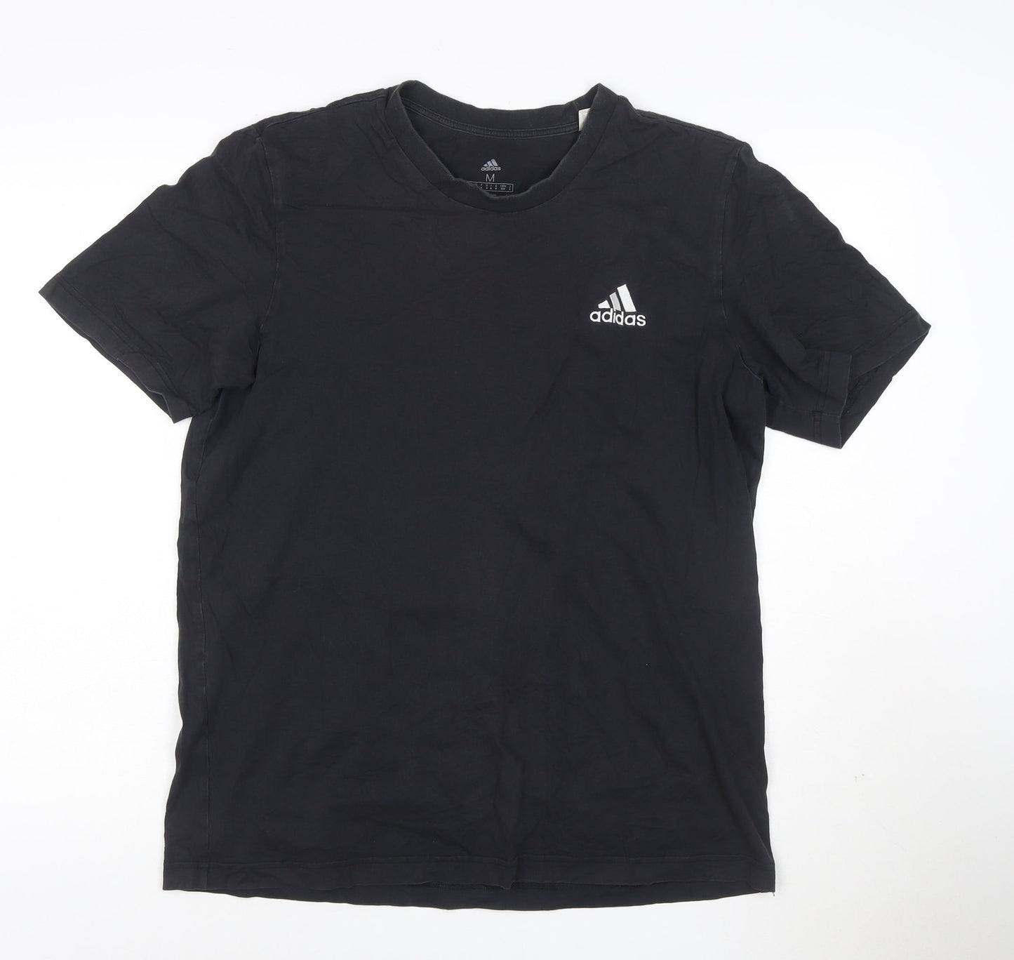 Adidas Men's Black Crew Neck Cotton Short Sleeve T-Shirt M