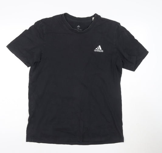 Adidas Men's Black Crew Neck Cotton Short Sleeve T-Shirt M