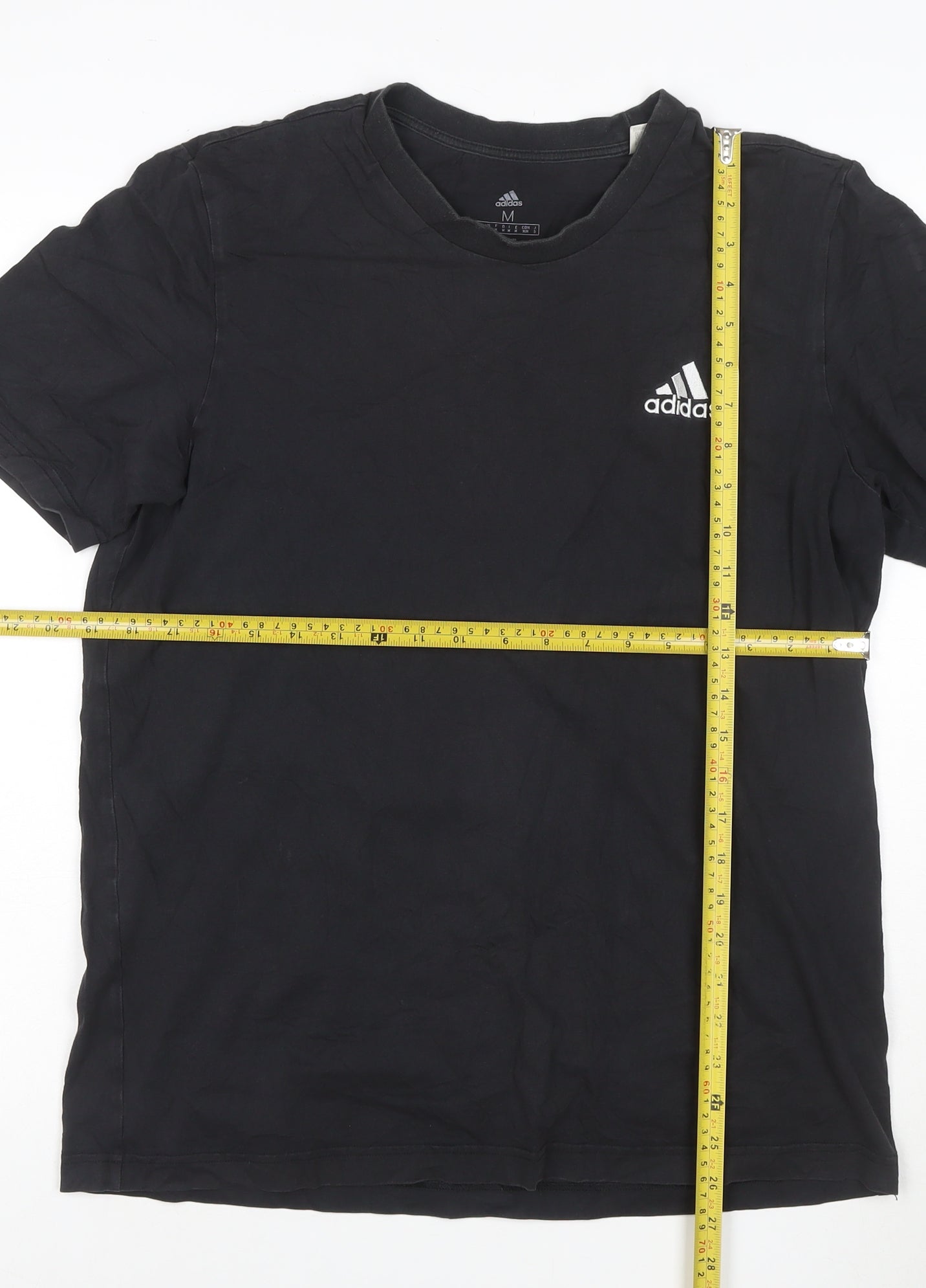Adidas Men's Black Crew Neck Cotton Short Sleeve T-Shirt M