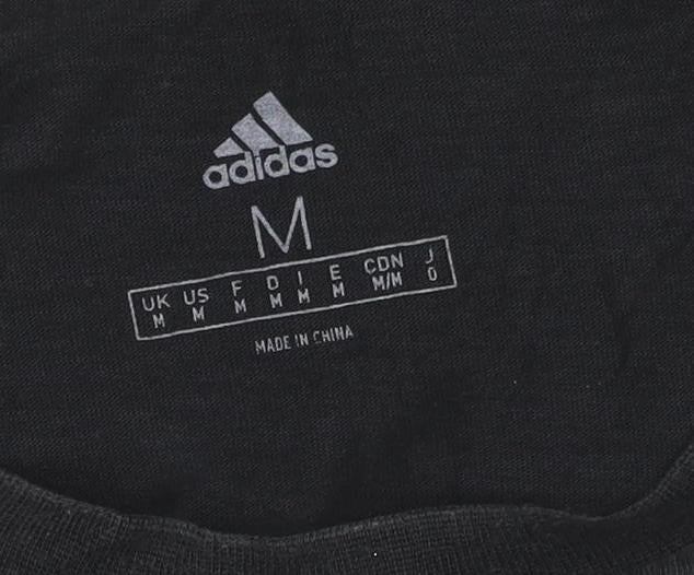 Adidas Men's Black Crew Neck Cotton Short Sleeve T-Shirt M