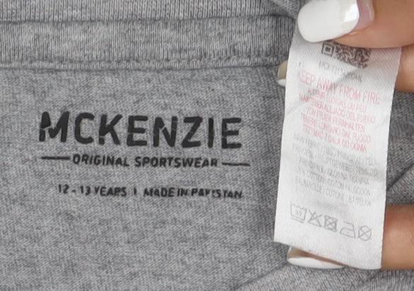 McKenzie Girls Grey Short Sleeve Crew Neck Cotton T-Shirt 12-13 Years